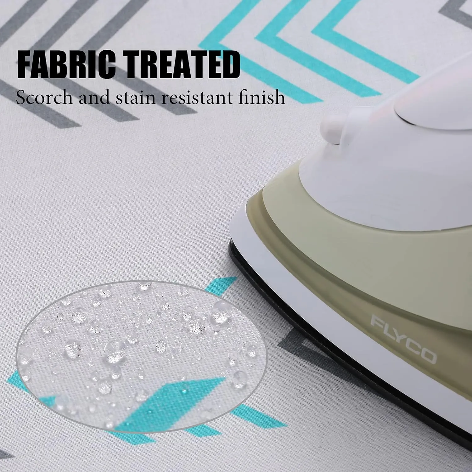 Thick Ironing Board Cover and Pad 15x54 Standard Size 4 Layers Padding with 2" Elastic, Stain Resistant & Durable Scorch, 2 Click Buckles for Smooth Iron and Easy Installation, Chevron Arrow