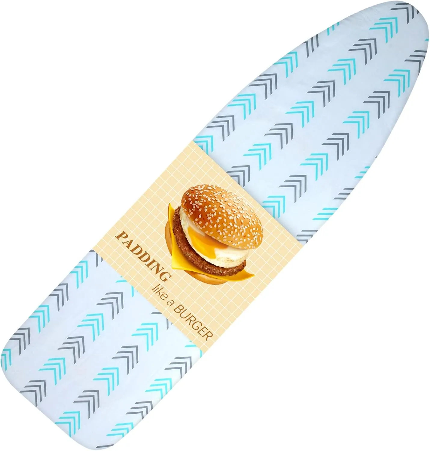 Thick Ironing Board Cover and Pad 15x54 Standard Size 4 Layers Padding with 2" Elastic, Stain Resistant & Durable Scorch, 2 Click Buckles for Smooth Iron and Easy Installation, Chevron Arrow