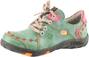 TMA EYES Women's Leather Soft Sole lace-up Fashion Shoes with Hand-Stitched Design