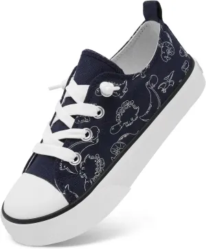 Toddler Little Kid Cushioned Canvas Shoes Slip On Sneakers Soft and Durable