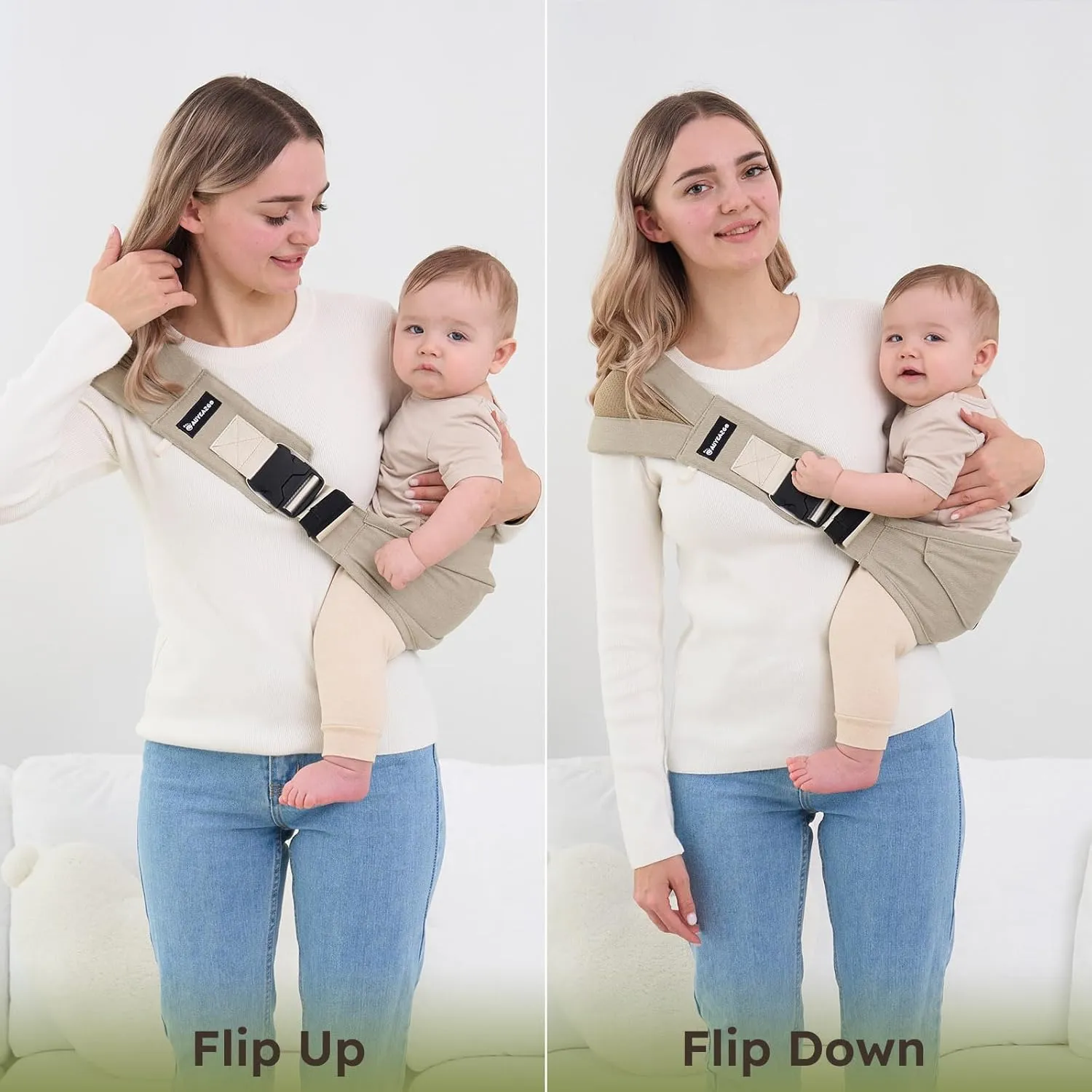 Toddler Sling Carrier, Premium Cotton, Expandable & Ergonomic, One Size Fits All, Ideal for 6-48 Months (11-44 lbs), Compact & Easy to Use, Pure Black