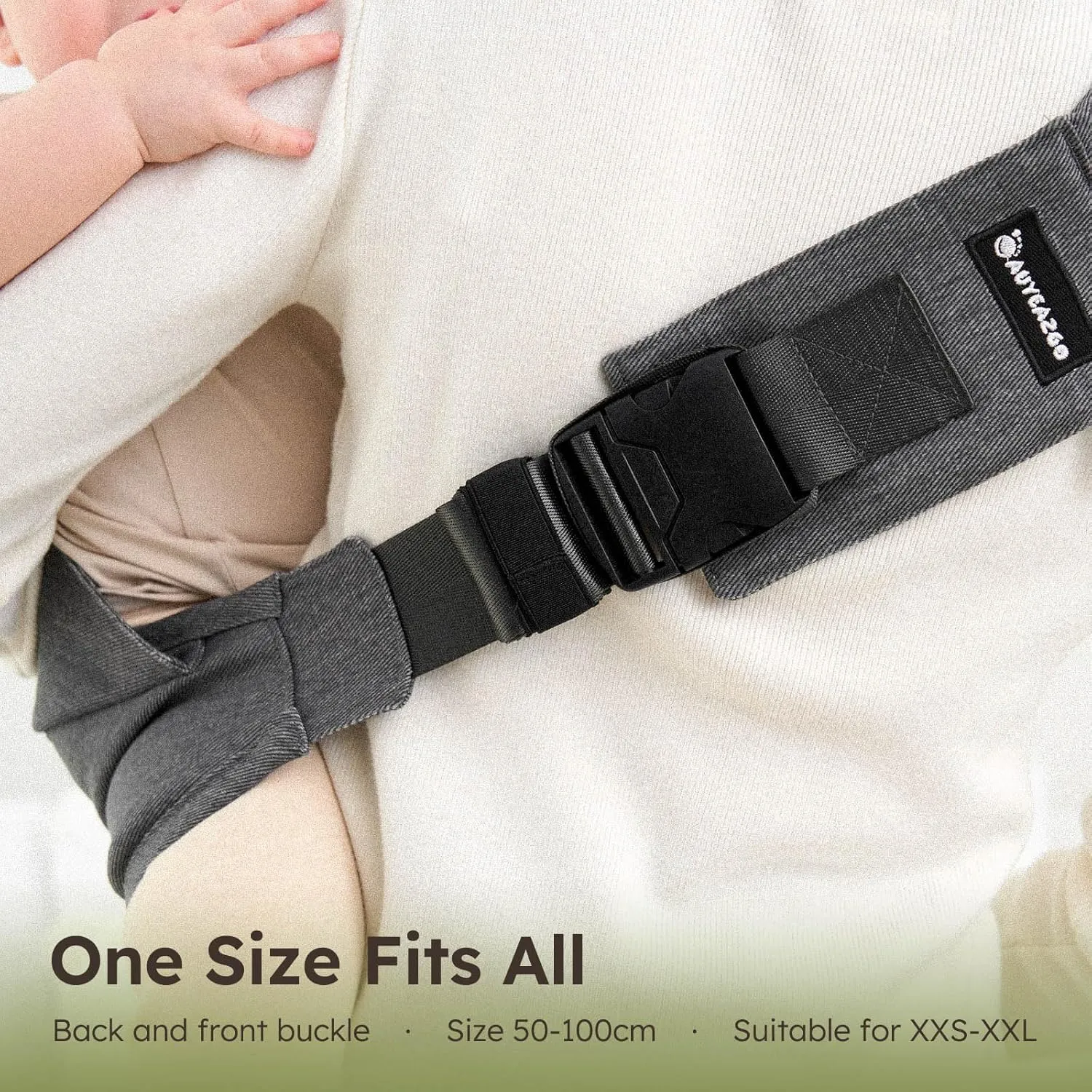 Toddler Sling Carrier, Premium Cotton, Expandable & Ergonomic, One Size Fits All, Ideal for 6-48 Months (11-44 lbs), Compact & Easy to Use, Pure Black