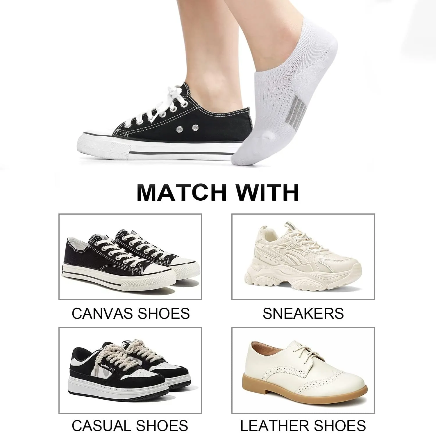 Toes Home No Show Socks Womens Cushioned Low Cut Athletic Hidden Liner for Sneakers Ankle Invisible Running Socks 4/6 Pairs