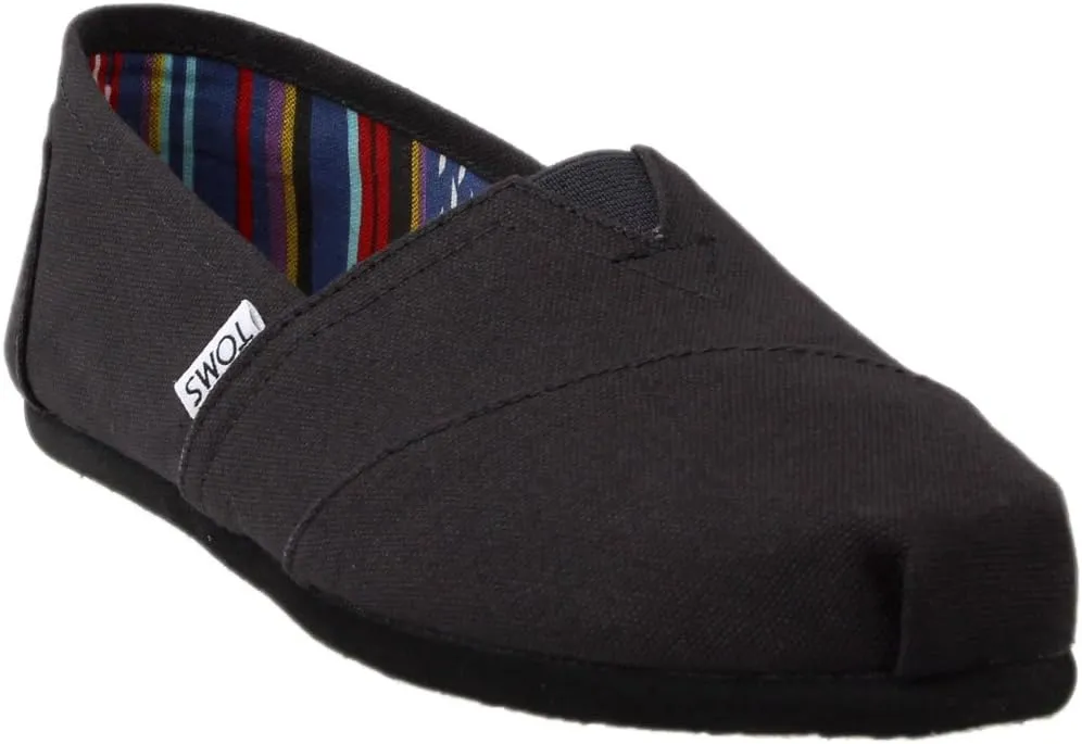 TOMS Womens Alpargata Geometric Slip On Flats Casual - Blue