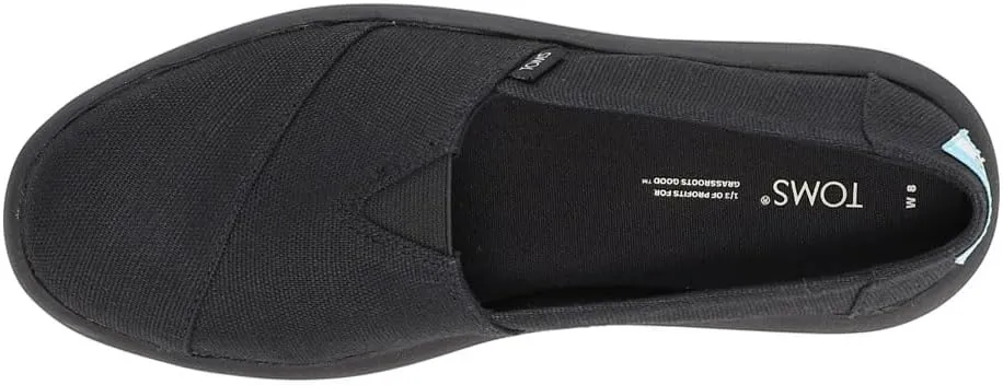 TOMS Womens Alpargata Mallow Slip On Sneakers Shoes Casual - Black