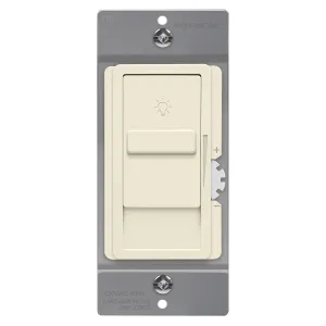 TOPGREENER Digital Dimmer Light Switch for 200W Dimmable LED/CFL Lights, Single Pole Led Slide Dimmer Switch, Neutral Wire Not Required, UL Listed, TGDS1-LA, Light Almond,1 Pack