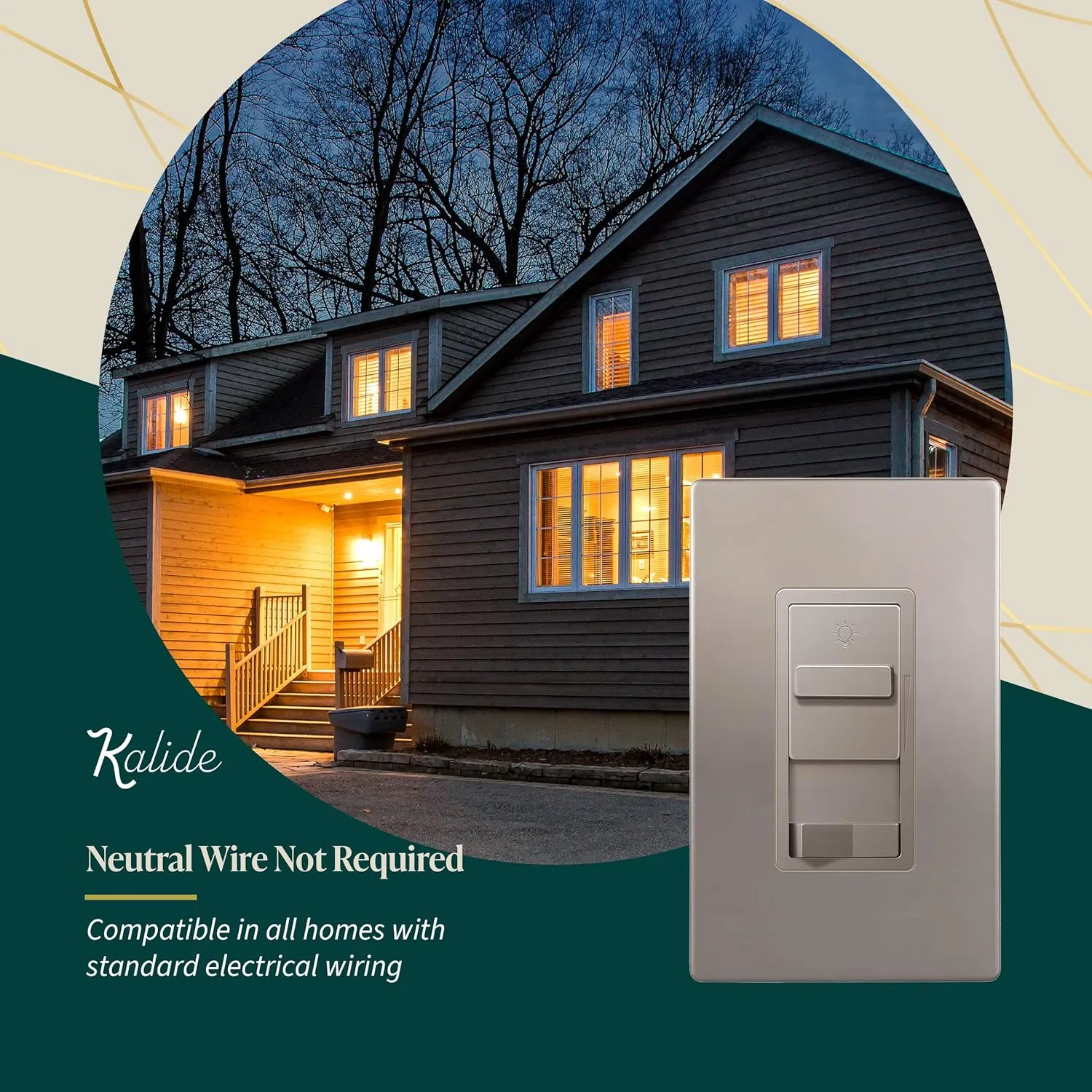 TOPGREENER Digital Dimmer Light Switch for 200W Dimmable LED/CFL Lights, Single Pole/3-Way LED Slide Dimmer Light Switch, Neutral Wire Not Required, UL Listed, TGSDS3-NK, Nickel, 1 Pack