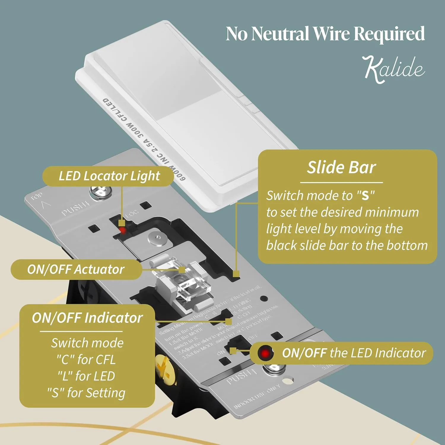 TOPGREENER Digital Dimmer Paddle Light Switch for Dimmable 300W LED/CFL Lights, Single Pole/3-Way, Modern Upgrade,LED Slide Dimmer, Wall Plate Included, UL Listed, White,10 Pack