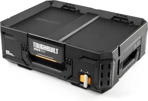 ToughBuilt StackTech Lockable Tool Box, Durable Plastic Storage Organizer, Black