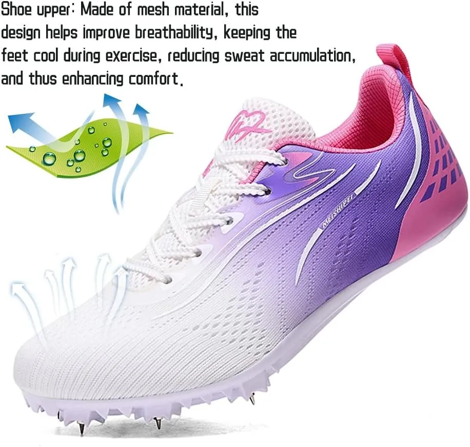 Track and Field Shoes Spikes for Men and Women Long-Distance Running Sports Shoes Sports Sprint Track and Field Competition Spikes for Boys and Girls