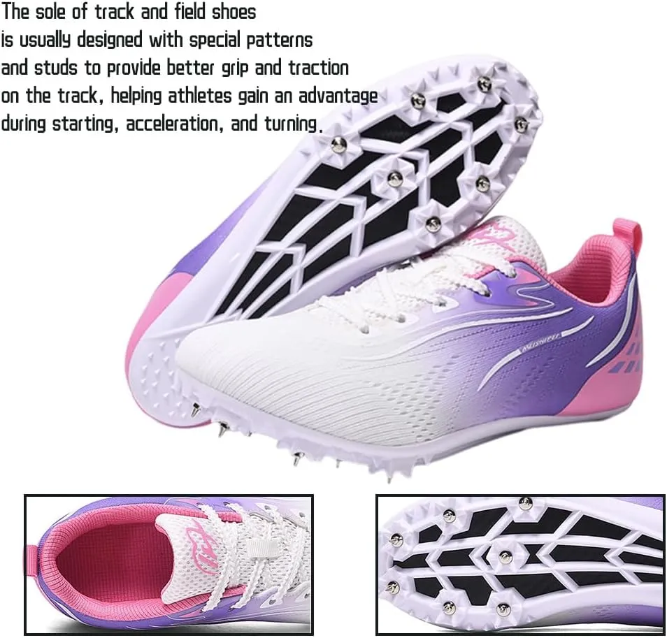 Track and Field Shoes Spikes for Men and Women Long-Distance Running Sports Shoes Sports Sprint Track and Field Competition Spikes for Boys and Girls