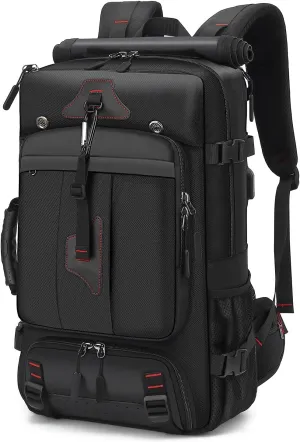 Travel Backpack for Men, 50L Large Carry on Backpack Durable Convertible Duffle Bag Fit for 17 Inch Laptop with Shoe Compartment, Wet Pocket