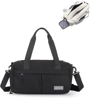 Travel Bag for Women with Shoe Compartment, Weekender Bag Gym Bag for Women, Dry-Wet Separation, Multifunctional Large Capacity and Premium Oxford Fabric (Black)