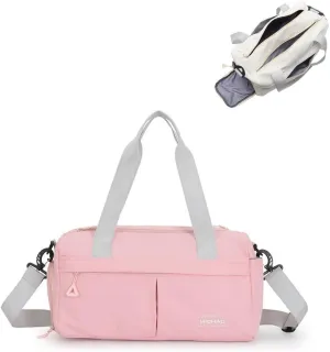 Travel Bag for Women with Shoe Compartment, Weekender Bag Gym Bag for Women, Dry-Wet Separation, Multifunctional Large Capacity and Premium Oxford Fabric (Pink)