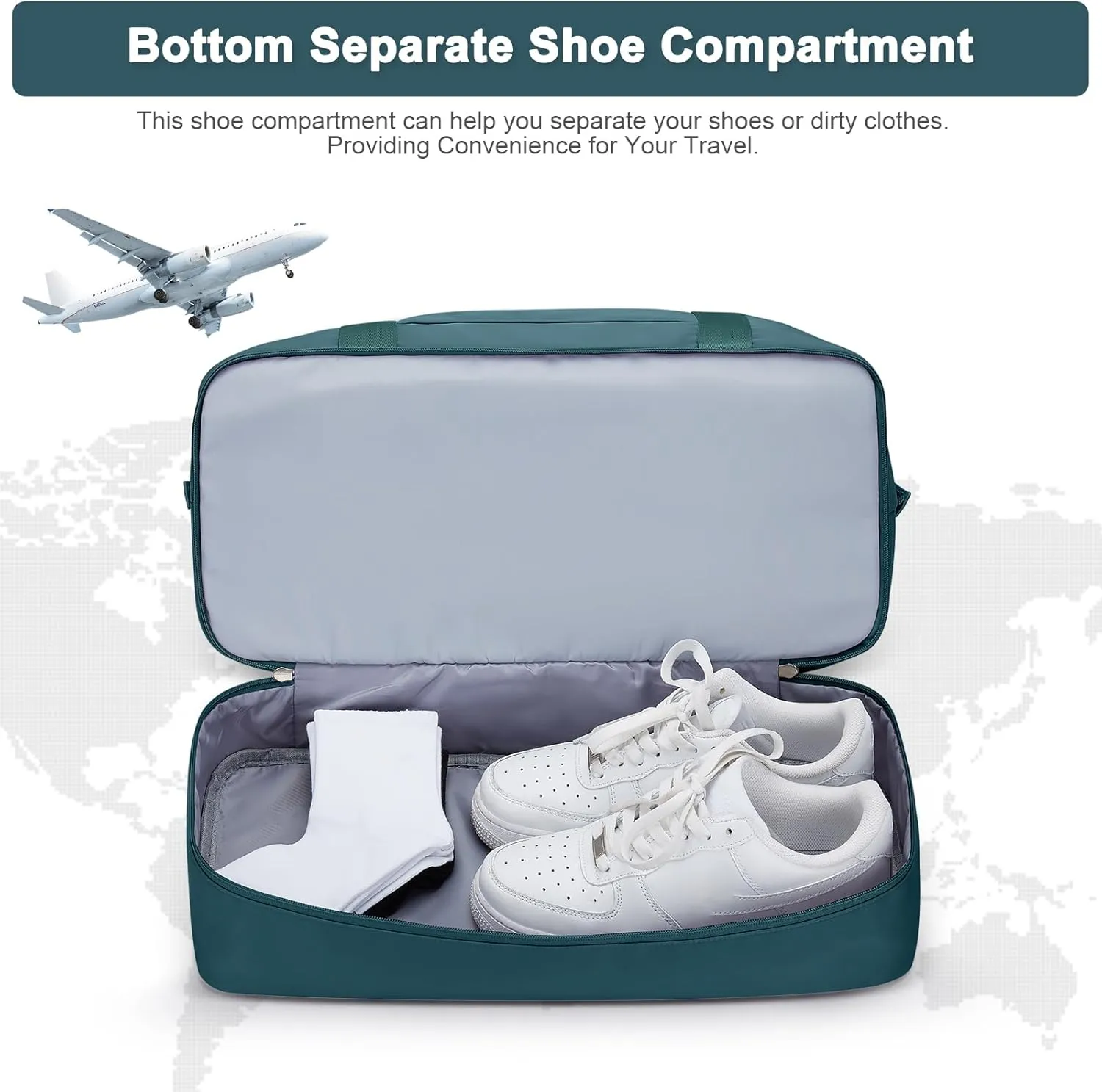 Travel Duffel Bag with Shoes Compartment, Overnight Weekender Bags for Women,Carry on Personal Item Bag