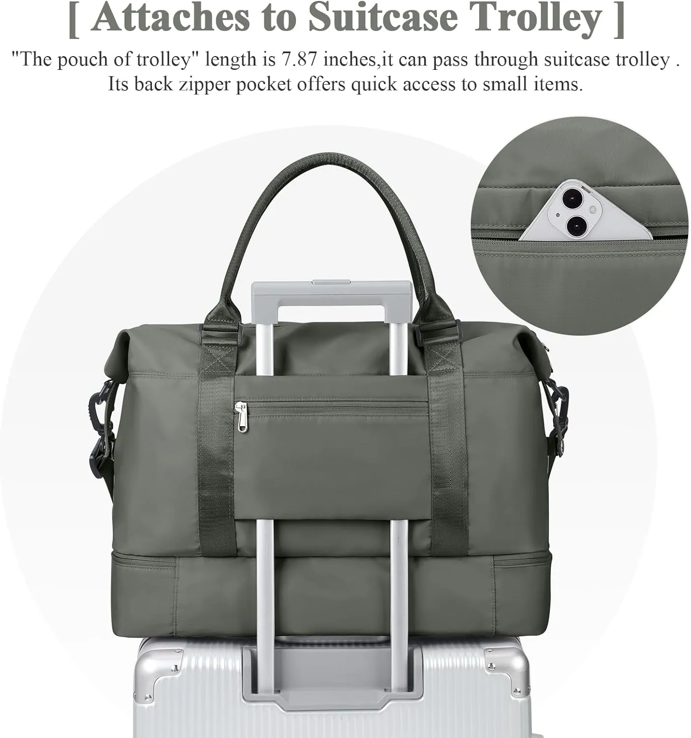 Travel Duffel Bag with Shoes Compartment, Overnight Weekender Bags for Women,Carry on Personal Item Bag