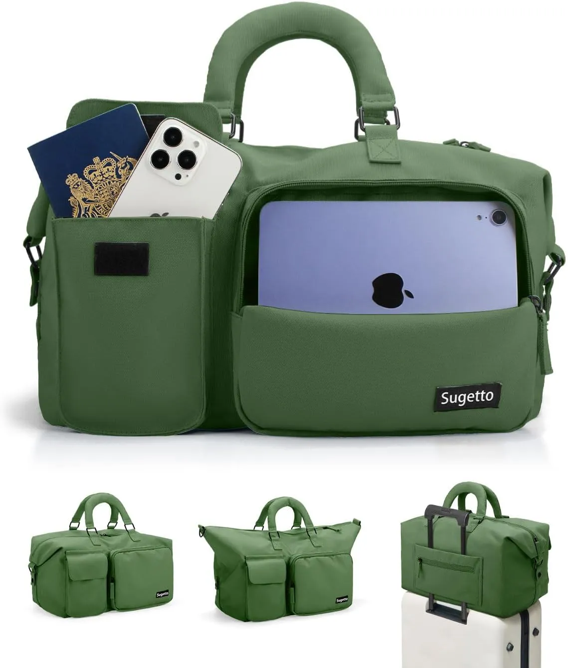 Travel Duffle Bag Carry On Weekender Bags for women, Duffel bag Small Gym Bag for Women men with Shoe Compartment