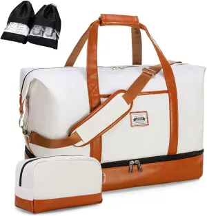 Travel Duffle Bag, Weekender Bags for Women Carry On Travel Bag Overnight Bag with Shoe Compartment Toiletry Bag