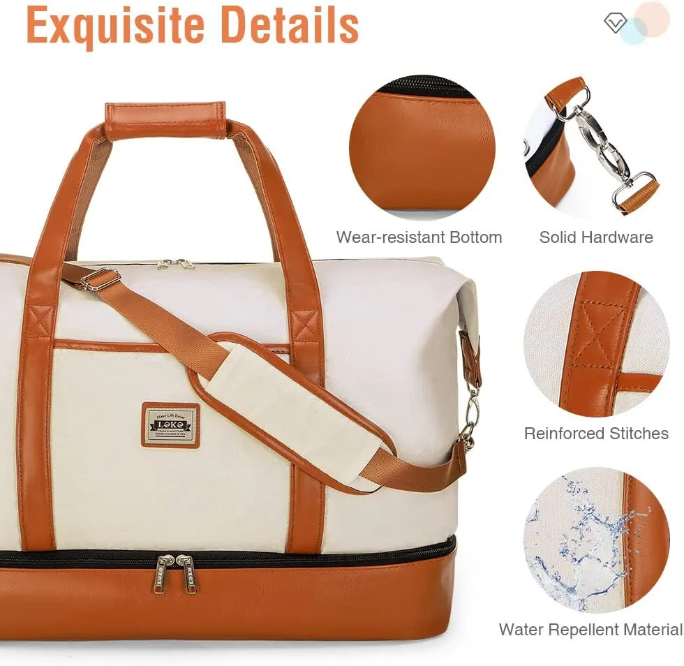 Travel Duffle Bag, Weekender Bags for Women Carry On Travel Bag Overnight Bag with Shoe Compartment Toiletry Bag