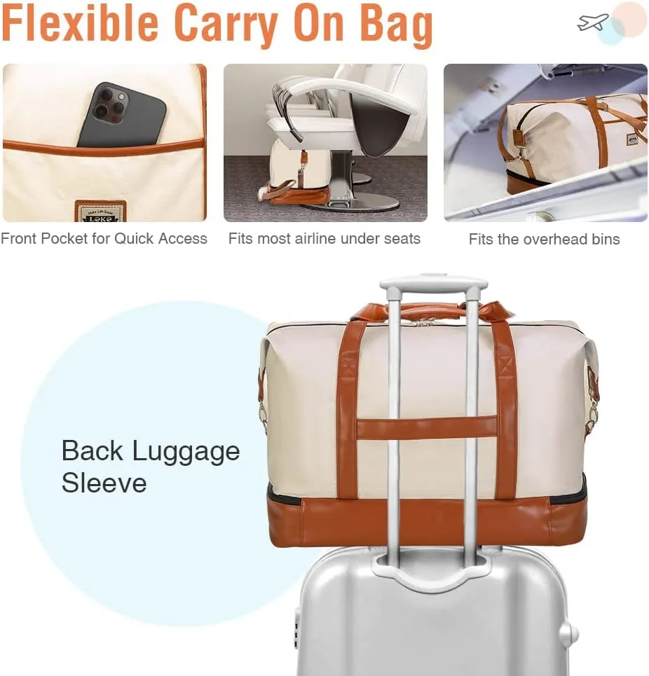 Travel Duffle Bag, Weekender Bags for Women Carry On Travel Bag Overnight Bag with Shoe Compartment Toiletry Bag