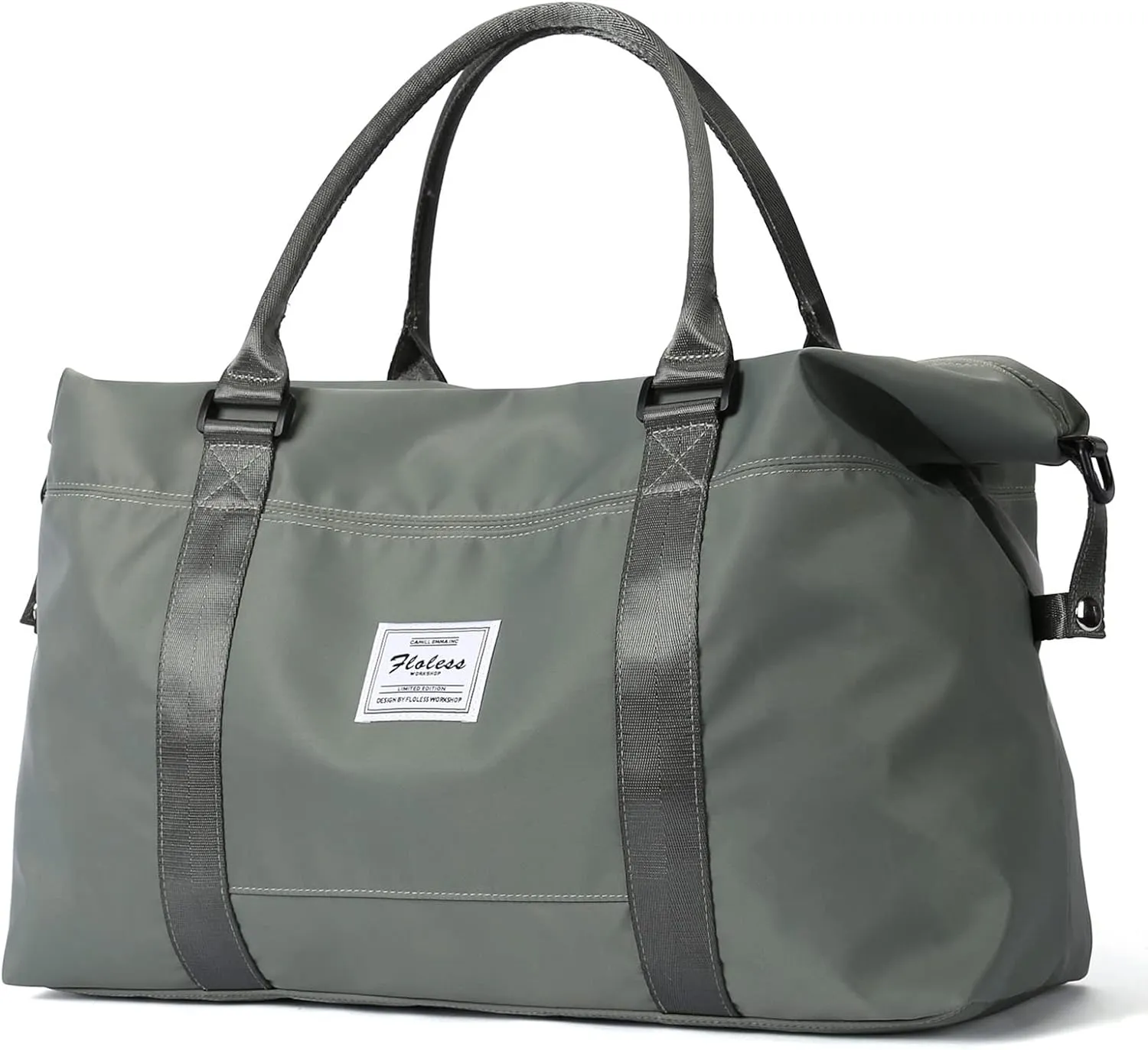 Travel Gym Bag for Women, LANBX Tote Bag Carry on Luggage Sport Duffle Weekender Overnight Bags with Wet Pocket (B-Olive Green)