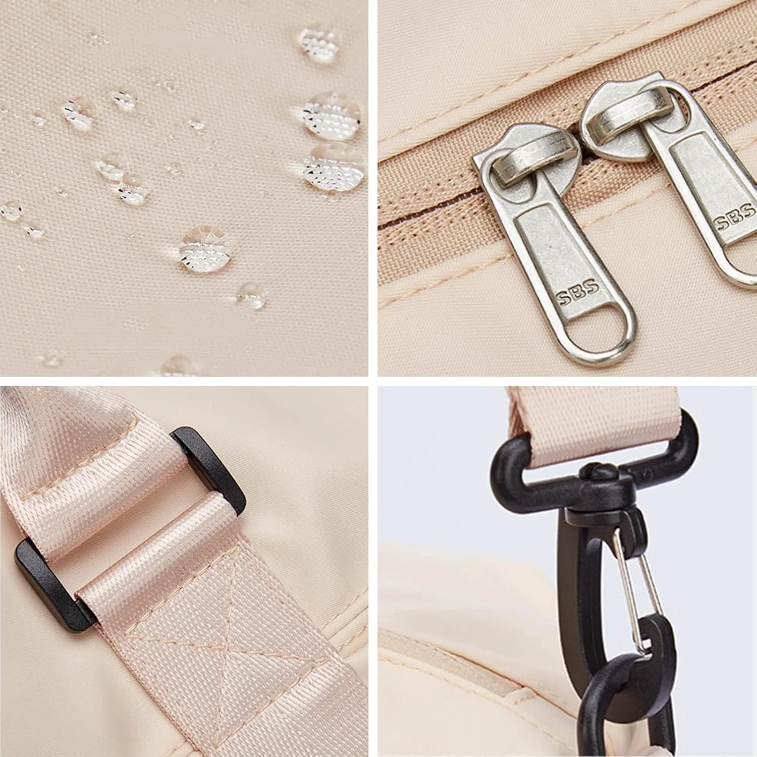 Travel Gym Bag for Women, LANBX Tote Bag Carry on Luggage Sport Duffle Weekender Overnight Bags with Wet Pocket (Beige)