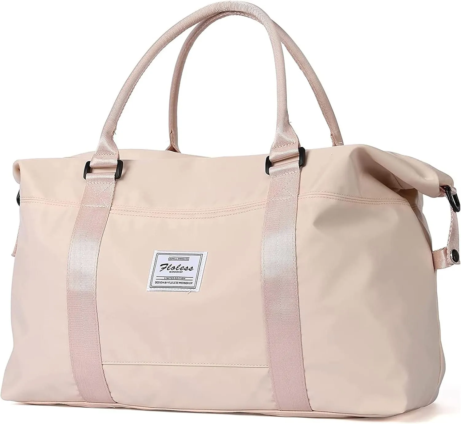 Travel Gym Bag for Women, LANBX Tote Bag Carry on Luggage Sport Duffle Weekender Overnight Bags with Wet Pocket (Beige)