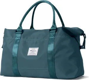 Travel Gym Bag for Women, LANBX Tote Bag Carry on Luggage Sport Duffle Weekender Overnight Bags with Wet Pocket (Dark Teal)