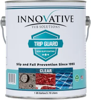 Trip Guard Non Slip Coating- Clear Multi Surface Anti Slip for Floors, Stairs, Walkways, Brick and Concrete - Sealer, Waterproofs, Protects