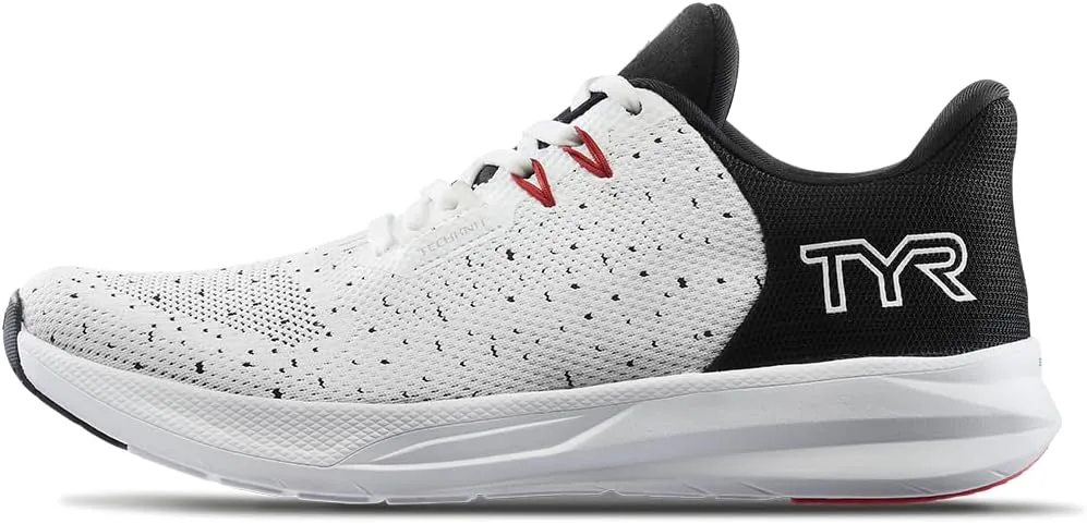 TYR Unisex Techknit RNR-1 Trainer Running Shoes Sneaker, White/Black, 8 US Men