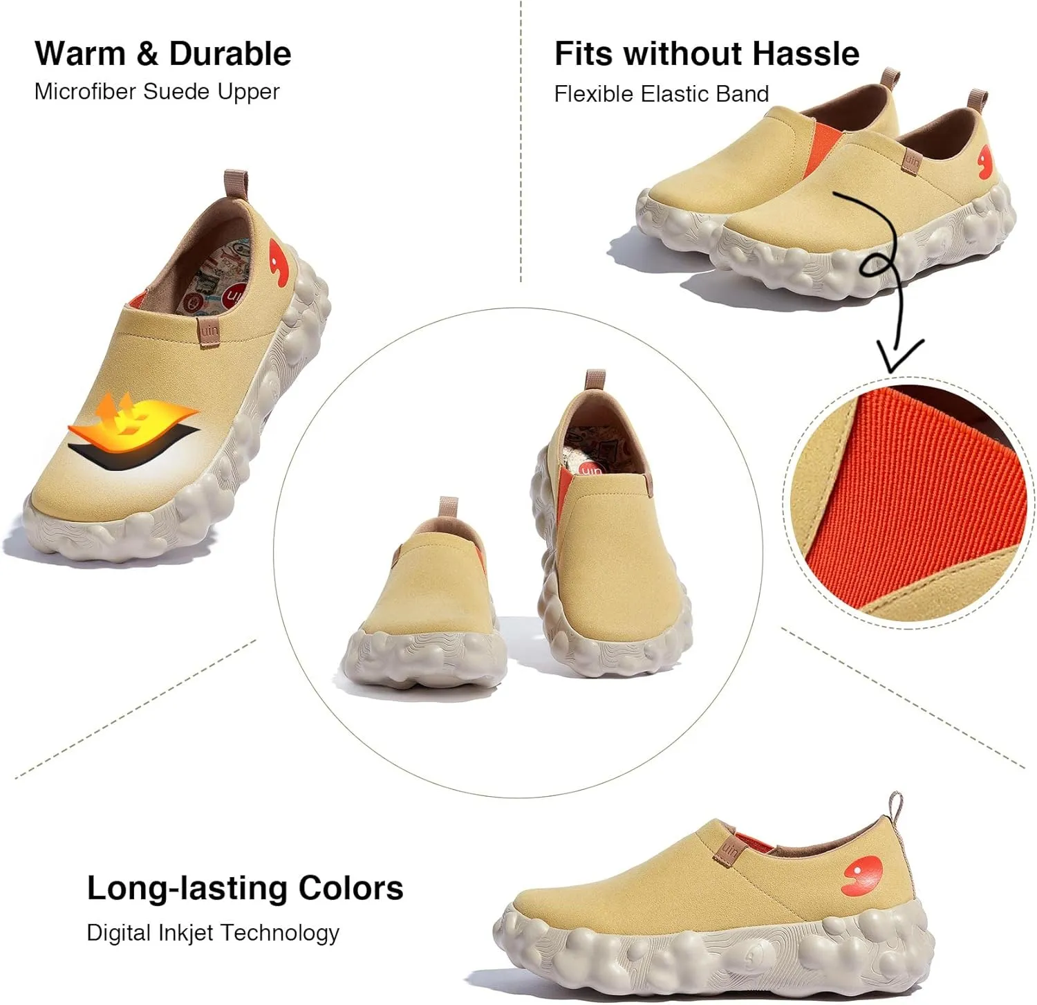 UIN Women's Fashion Sneakers Slip On Walking Art Travel Shoes Toledo Ⅵ Rainbow Crush 2