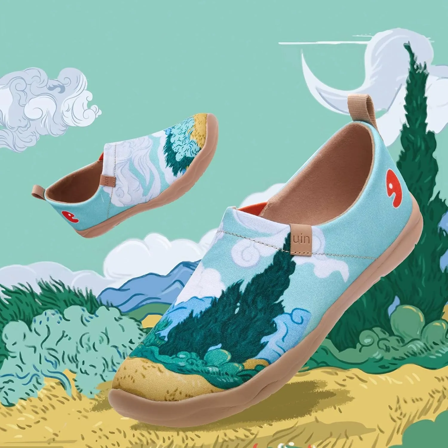 UIN x National Gallery Collaboration Slip On Art Travel Shoes