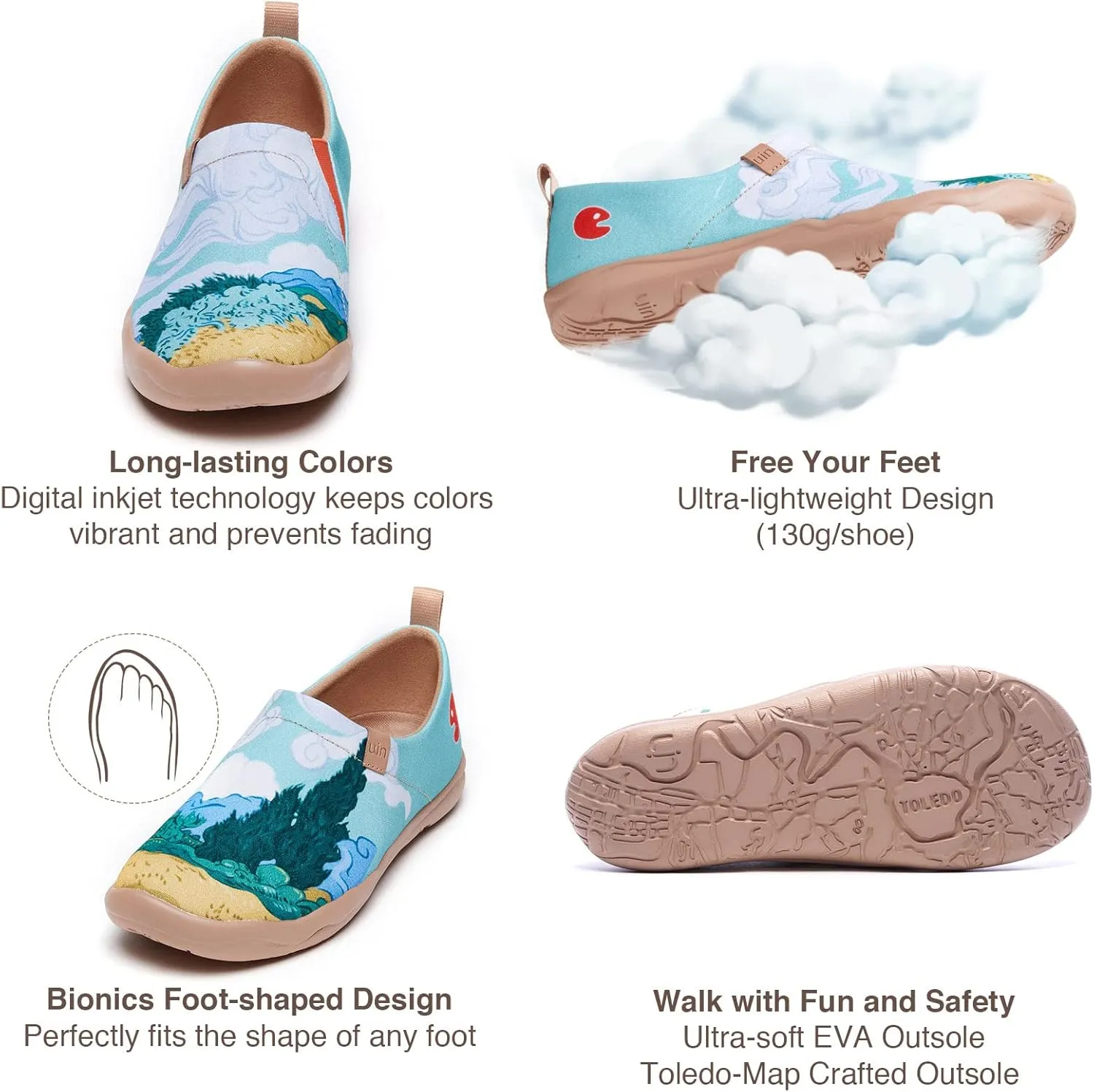 UIN x National Gallery Collaboration Slip On Art Travel Shoes