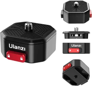 ULANZI Claw Quick Release Plate Tripod QR Camera Mount Adapter, Quick Setup Kit with 1/4'' Screw for Canon/Sony/Nikon Cameras/Zhiyun/Feiyu/DJI/Moza Stablizers Switch Between Tripod/Monopod/Slider