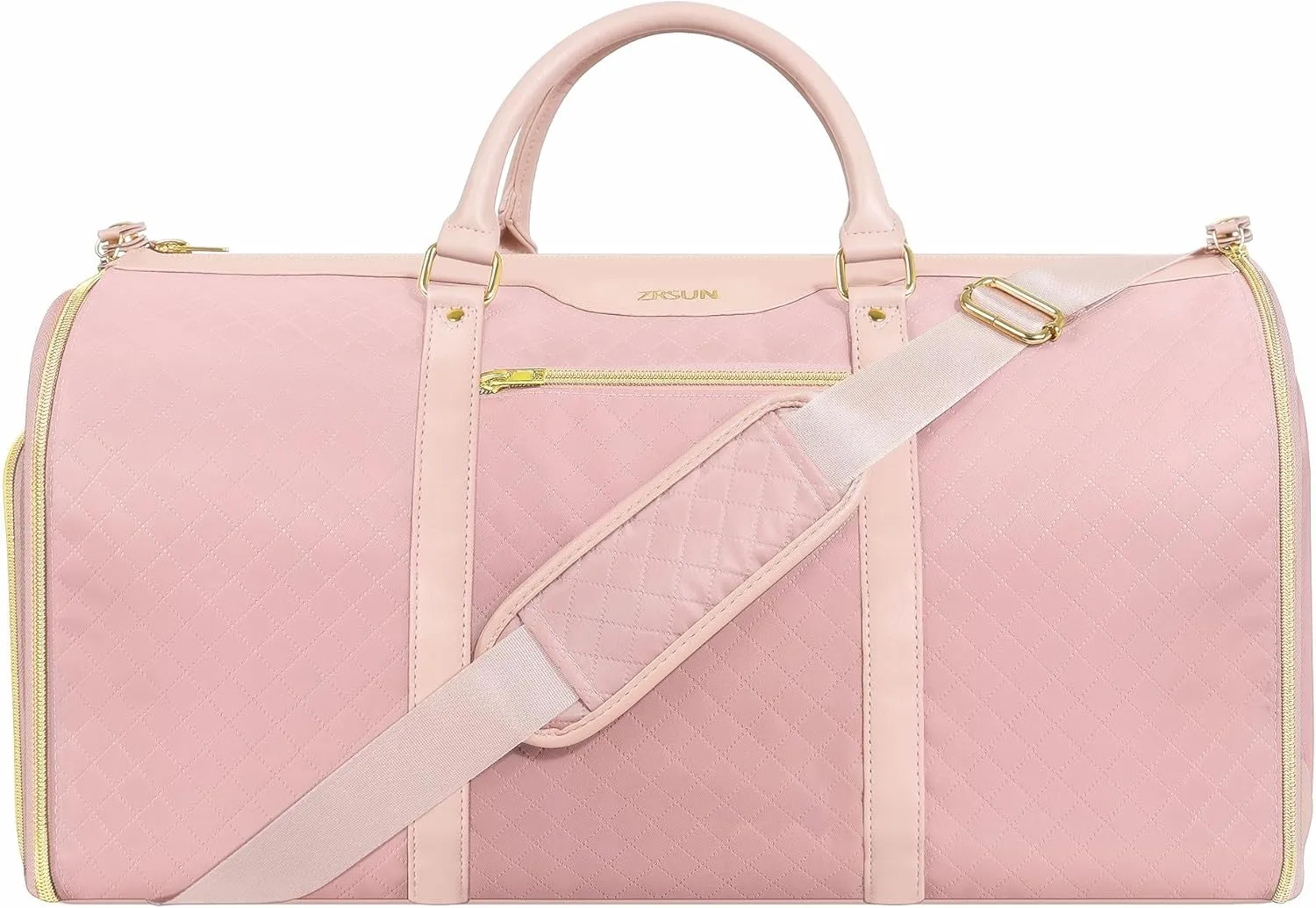 Ultimate 3-in-1 Garment Duffel Bag – Wrinkle-Free, Spacious 50L Capacity, Waterproof, Ideal for Business Trips & Weekend Getaways (QPink)