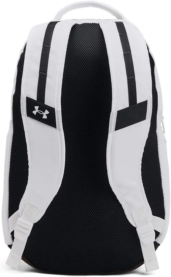 Under Armour Unisex-Adult Hustle 6.0 Backpack, (100) White/White/Black, One Size Fits Most