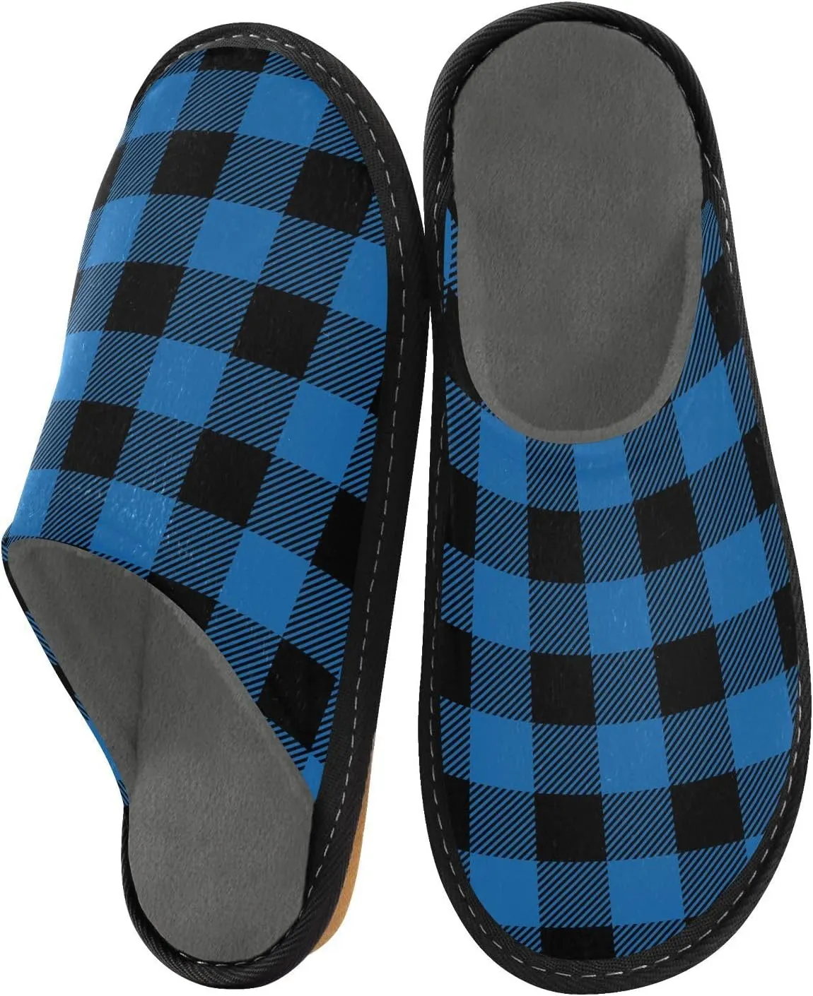Unisex Fuzzy Foam Slippers Non-Skid Slip-on Soft Warm Sole Fleece Shoes 4-11