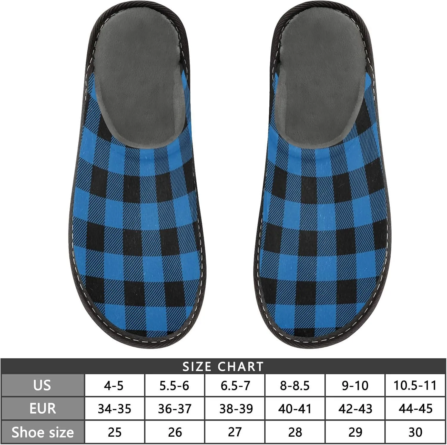 Unisex Fuzzy Foam Slippers Non-Skid Slip-on Soft Warm Sole Fleece Shoes 4-11