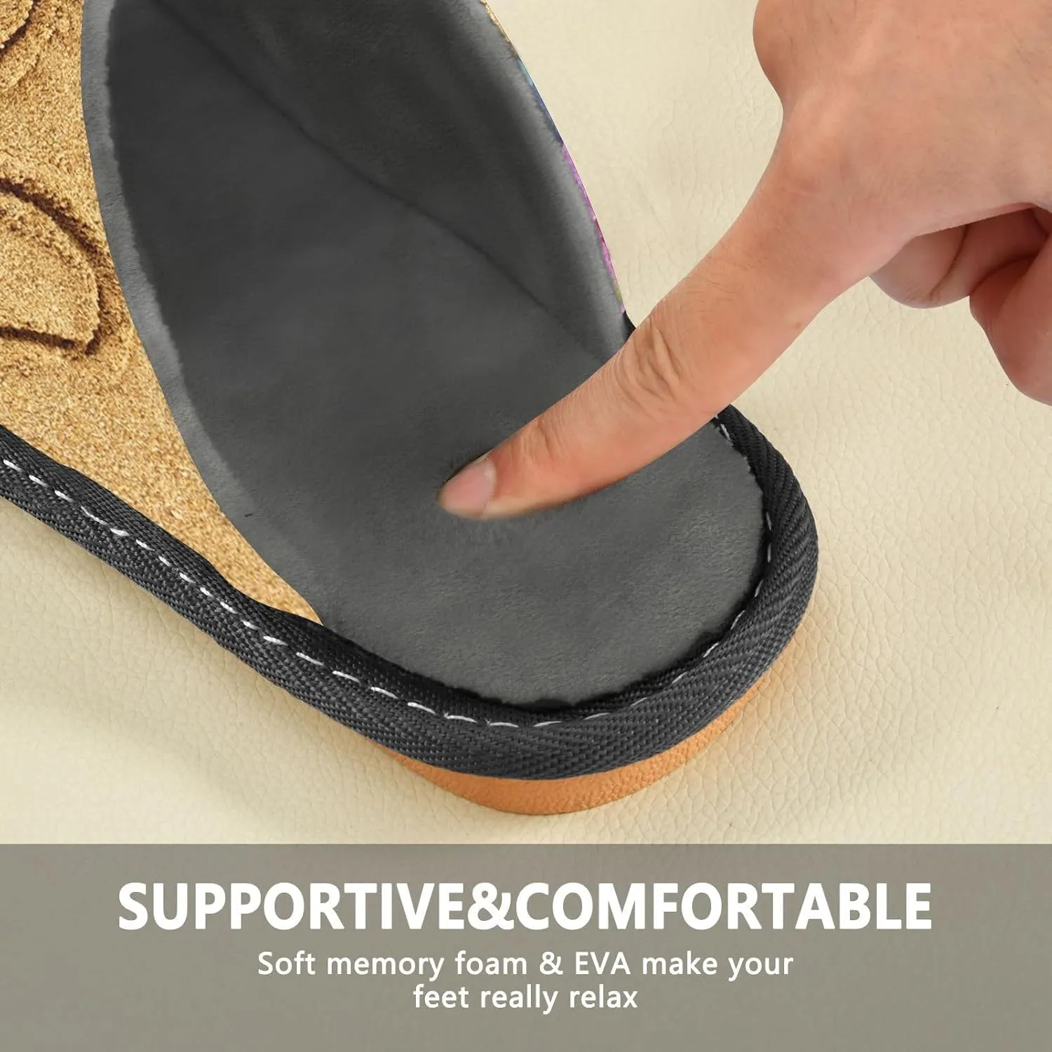 Unisex Fuzzy Foam Slippers Non-Skid Slip-on Soft Warm Sole Fleece Shoes 4-11