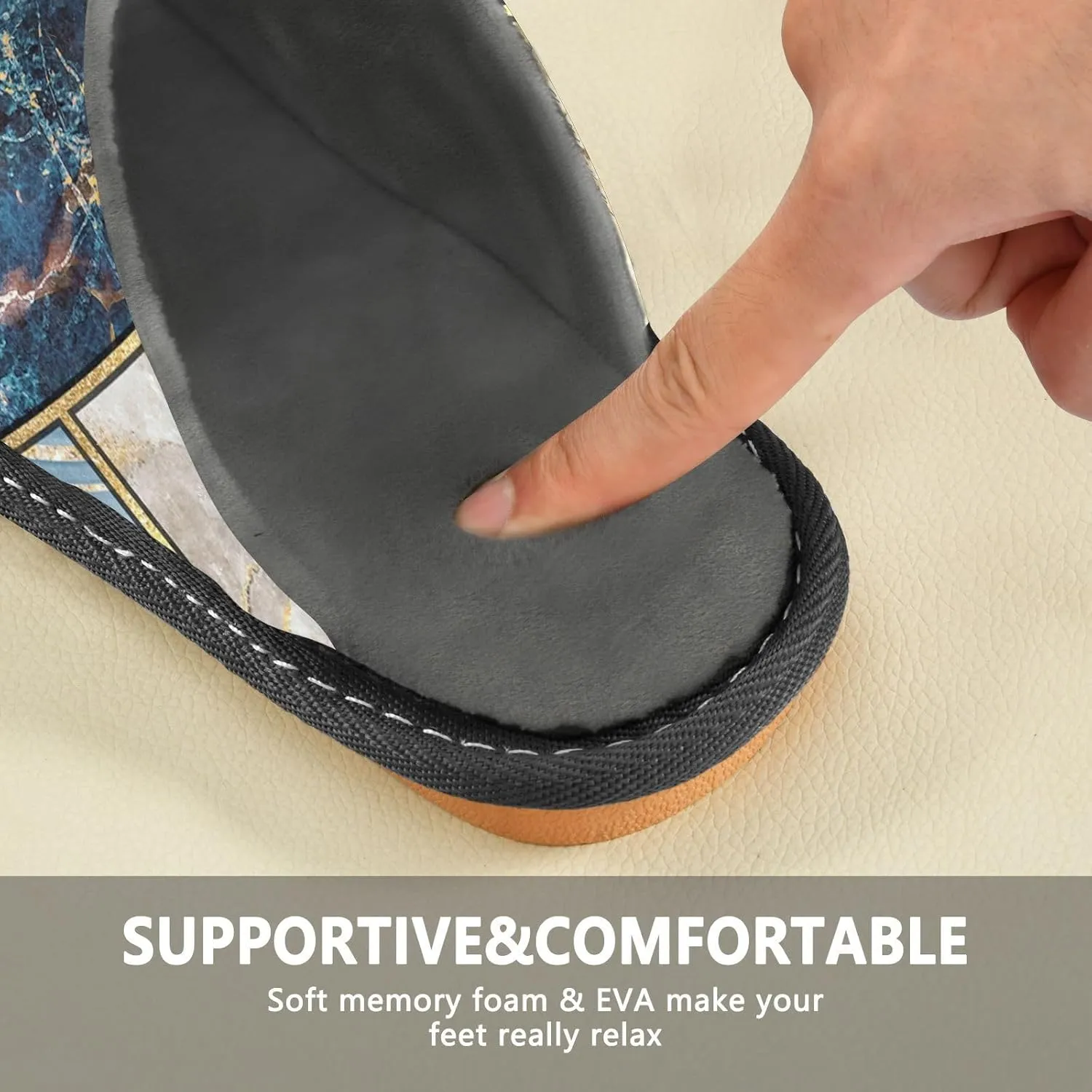 Unisex Fuzzy Foam Slippers Non-Skid Slip-on Soft Warm Sole Fleece Shoes 4-11