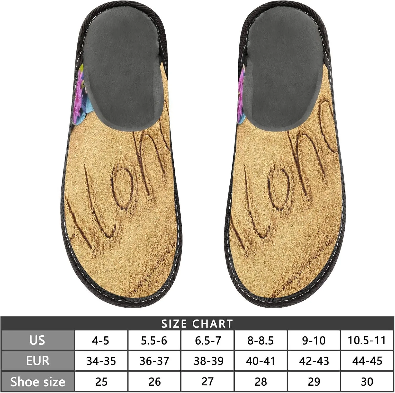 Unisex Fuzzy Foam Slippers Non-Skid Slip-on Soft Warm Sole Fleece Shoes 4-11