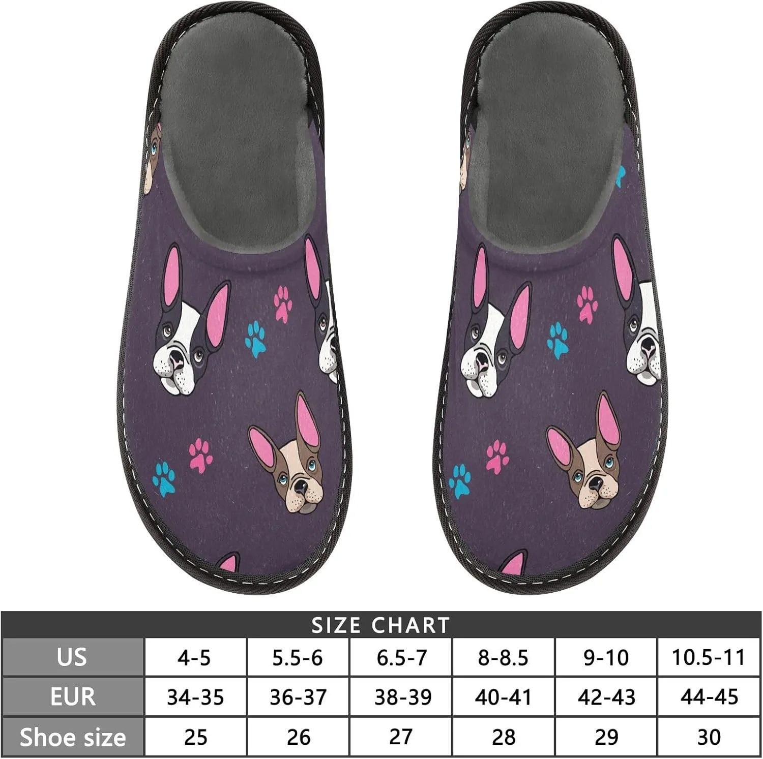 Unisex Fuzzy Foam Slippers Non-Skid Slip-on Soft Warm Sole Fleece Shoes 4-11