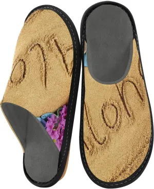 Unisex Fuzzy Foam Slippers Non-Skid Slip-on Soft Warm Sole Fleece Shoes 4-11