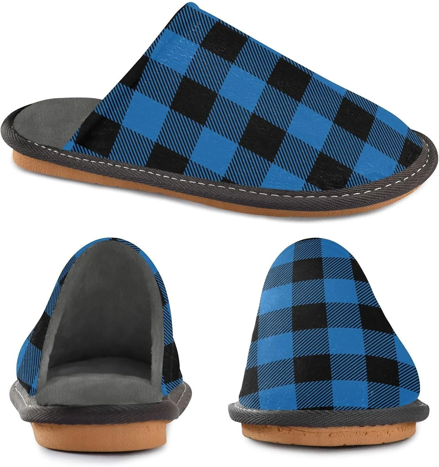 Unisex Fuzzy Foam Slippers Non-Skid Slip-on Soft Warm Sole Fleece Shoes 4-11