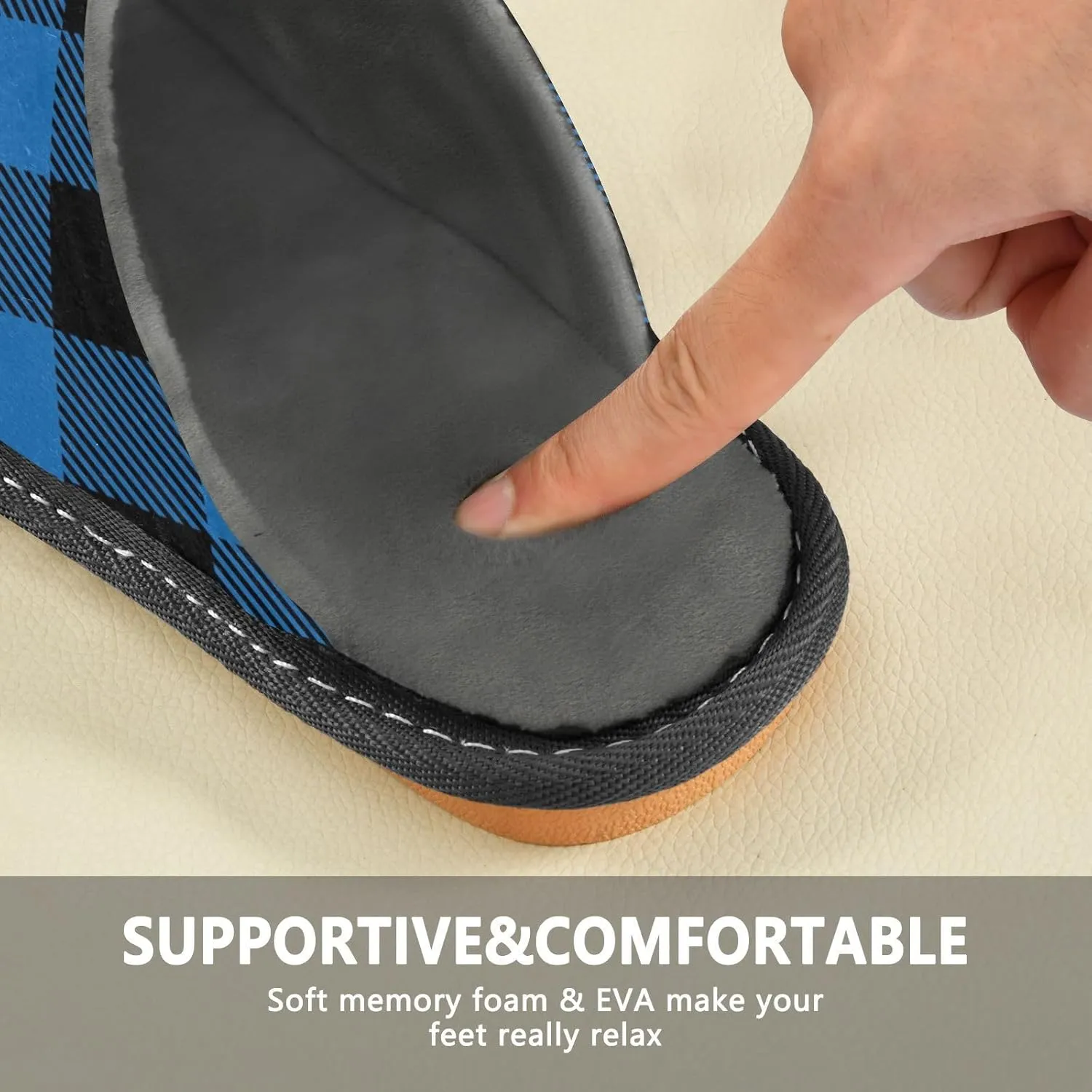 Unisex Fuzzy Foam Slippers Non-Skid Slip-on Soft Warm Sole Fleece Shoes 4-11