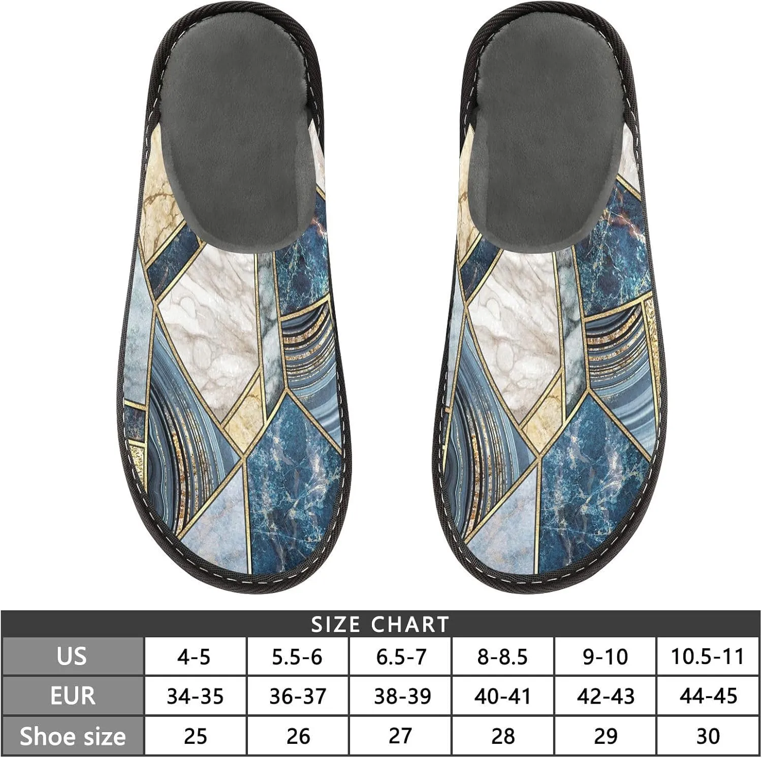 Unisex Fuzzy Foam Slippers Non-Skid Slip-on Soft Warm Sole Fleece Shoes 4-11