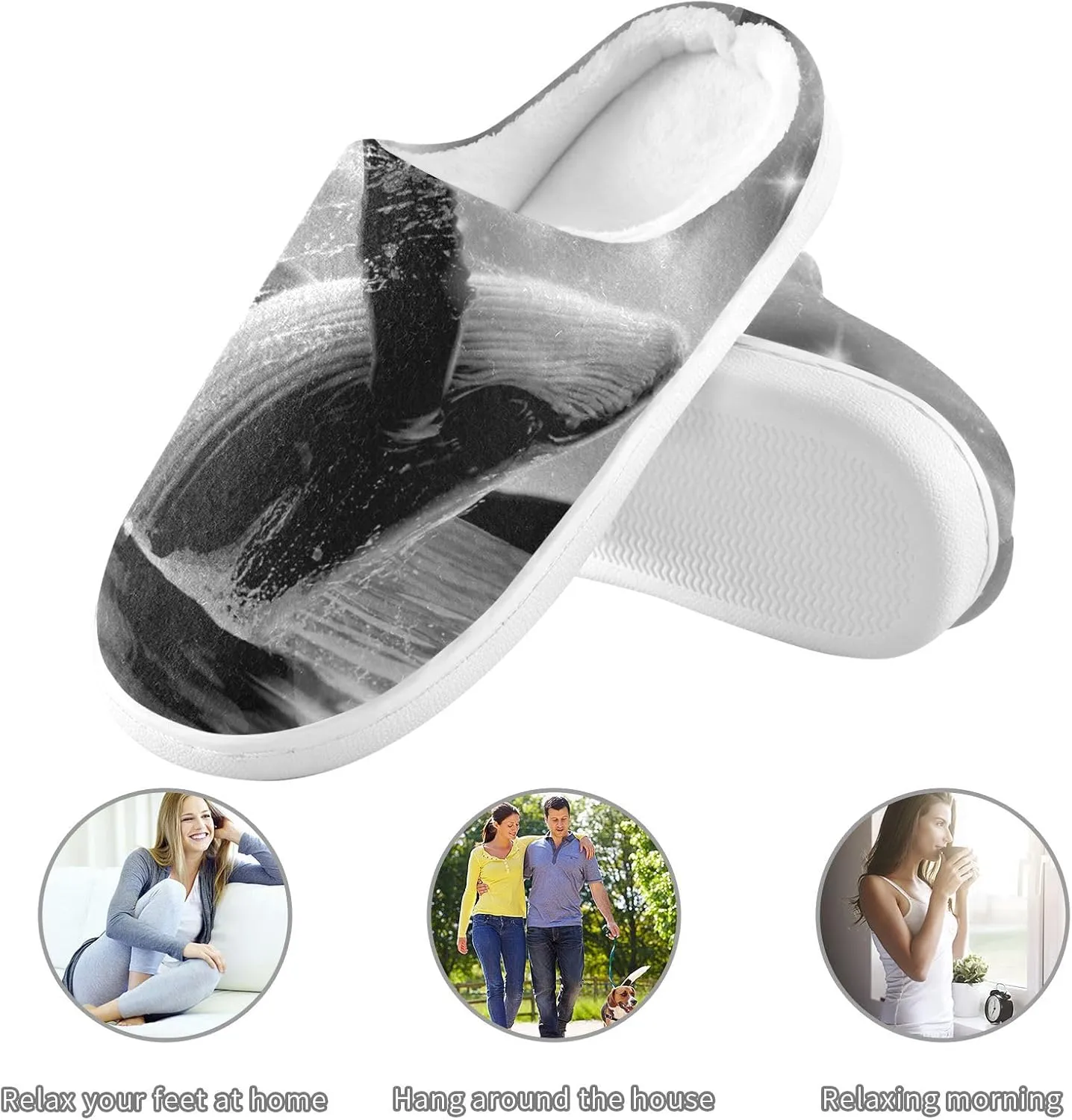 Unisex Memory Foam Slippers Non-Skid Slip-on Soft Warm Sole Fleece Shoes 6-17