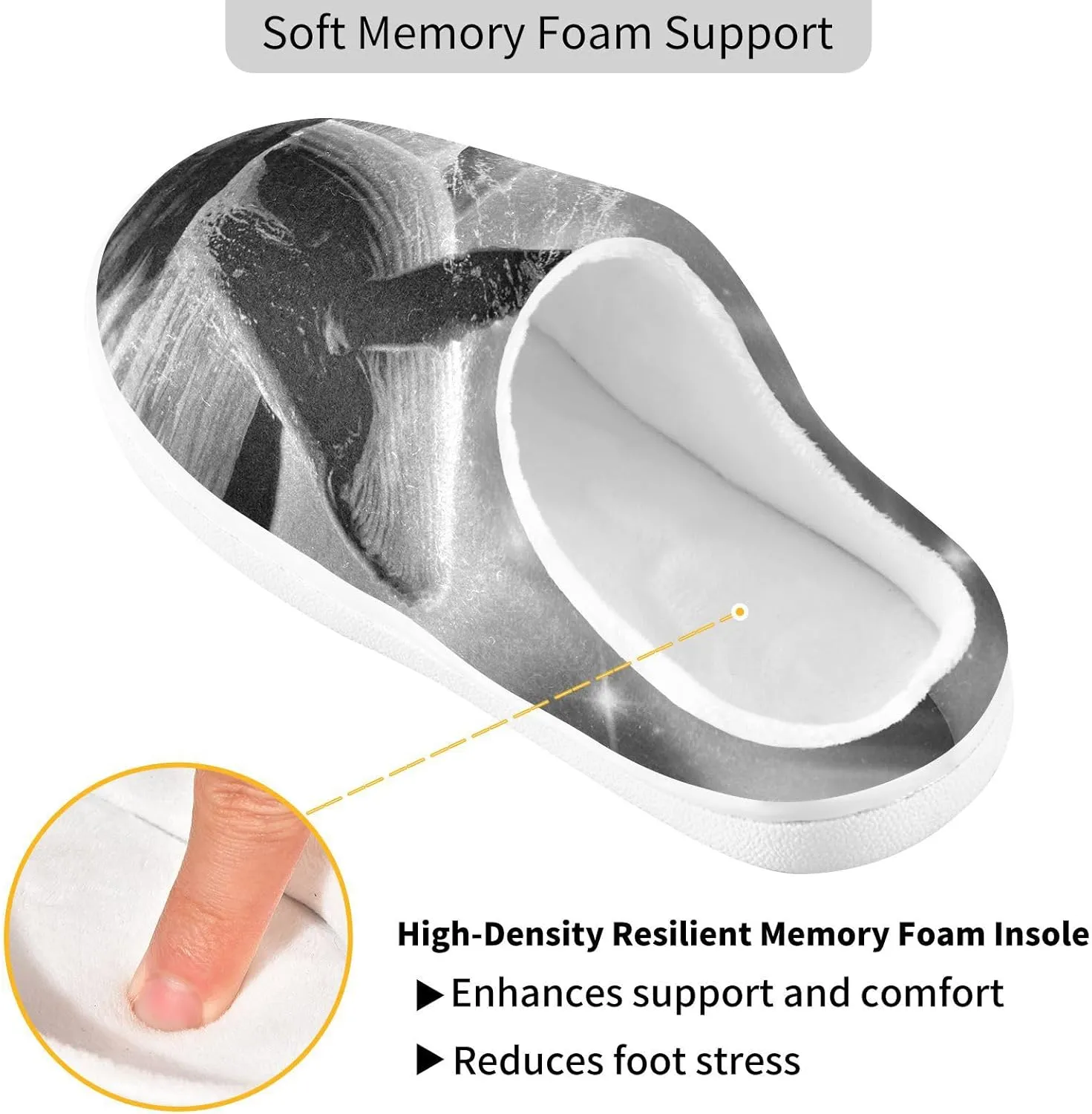 Unisex Memory Foam Slippers Non-Skid Slip-on Soft Warm Sole Fleece Shoes 6-17