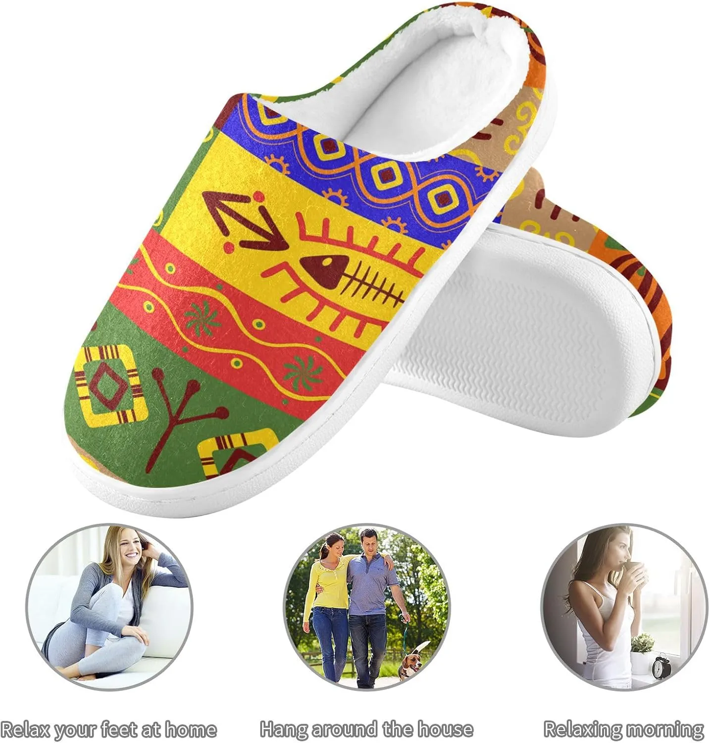 Unisex Memory Foam Slippers Non-Skid Slip-on Soft Warm Sole Fleece Shoes 6-17