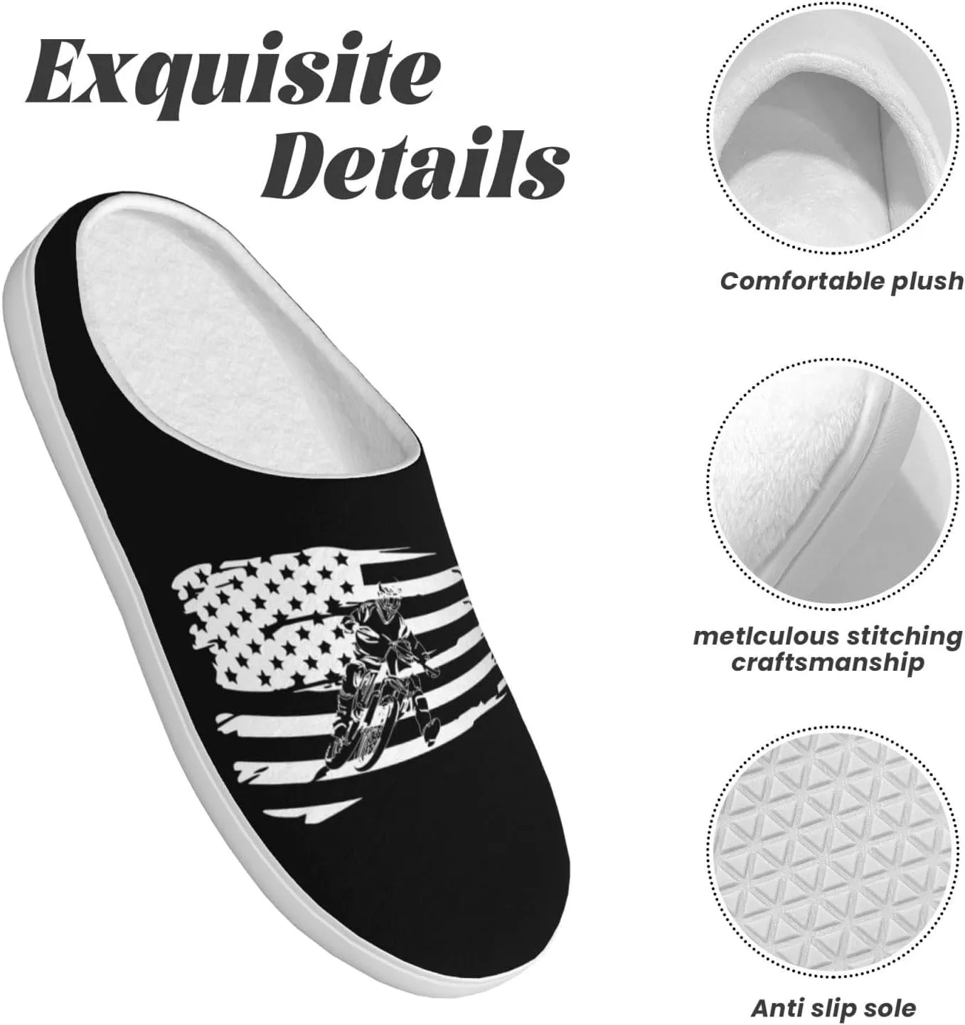 Unisex Slippers Winter Warm Non-Slip Fluffy Slippers Slip-On Plush Slippers House Slippers For Women Men Shoes Gifts
